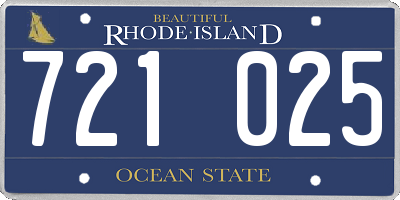 RI license plate 721025