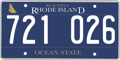 RI license plate 721026