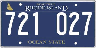 RI license plate 721027