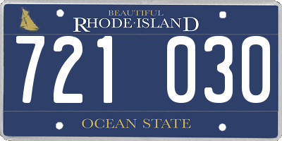 RI license plate 721030