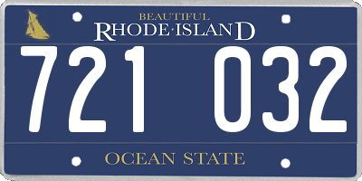 RI license plate 721032