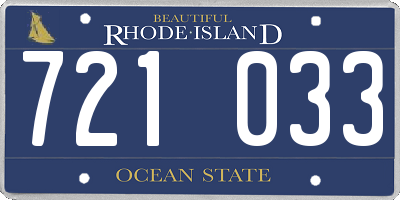 RI license plate 721033