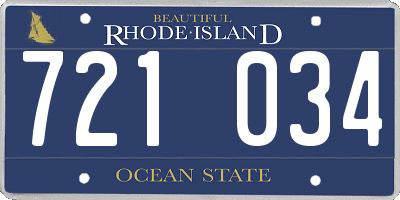 RI license plate 721034