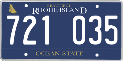 RI license plate 721035