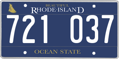 RI license plate 721037