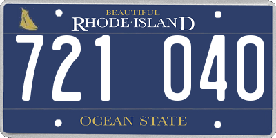 RI license plate 721040