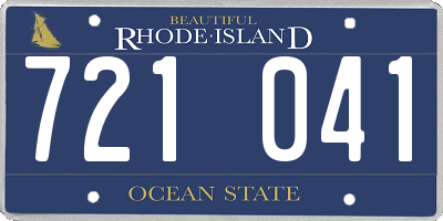 RI license plate 721041