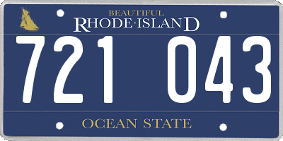 RI license plate 721043