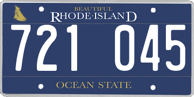 RI license plate 721045