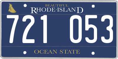 RI license plate 721053