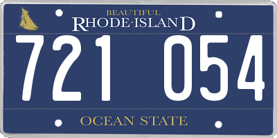 RI license plate 721054