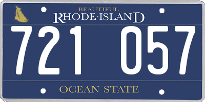RI license plate 721057