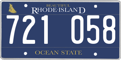 RI license plate 721058