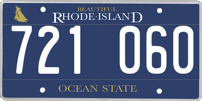 RI license plate 721060