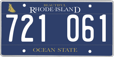 RI license plate 721061