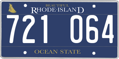 RI license plate 721064