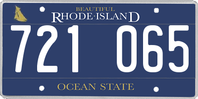 RI license plate 721065