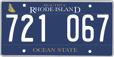 RI license plate 721067