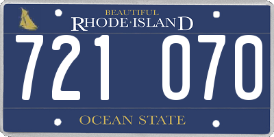 RI license plate 721070