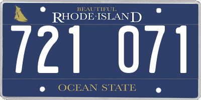 RI license plate 721071