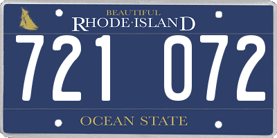 RI license plate 721072