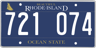 RI license plate 721074