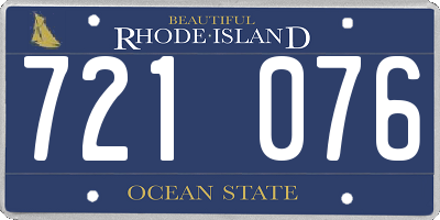 RI license plate 721076