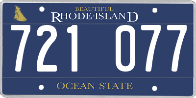 RI license plate 721077