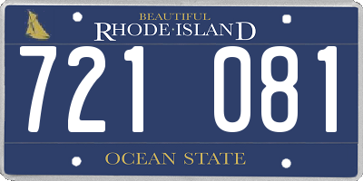 RI license plate 721081