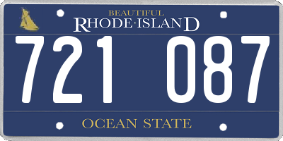 RI license plate 721087