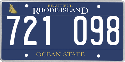 RI license plate 721098
