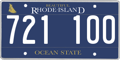 RI license plate 721100
