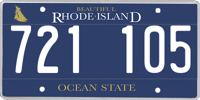 RI license plate 721105