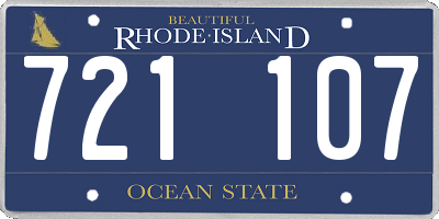 RI license plate 721107