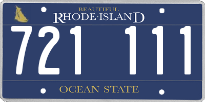 RI license plate 721111