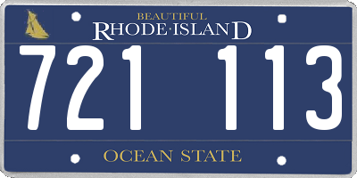 RI license plate 721113