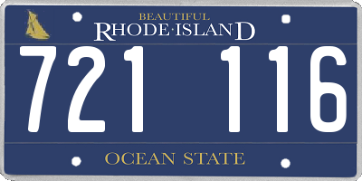 RI license plate 721116