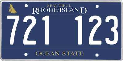 RI license plate 721123