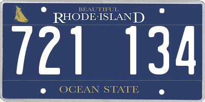 RI license plate 721134