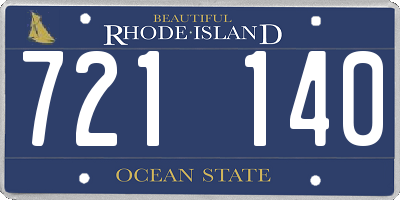 RI license plate 721140