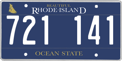 RI license plate 721141