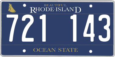 RI license plate 721143