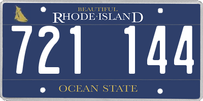 RI license plate 721144