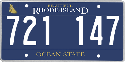 RI license plate 721147