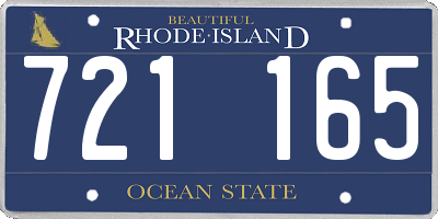 RI license plate 721165