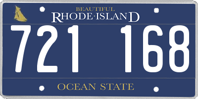 RI license plate 721168