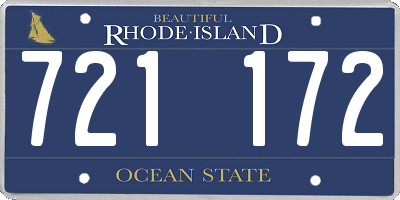 RI license plate 721172
