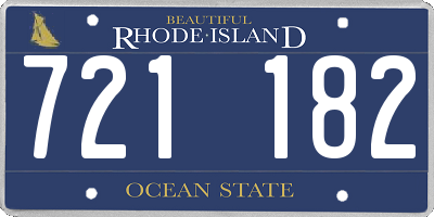 RI license plate 721182