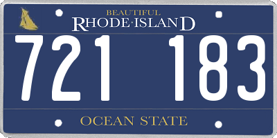 RI license plate 721183