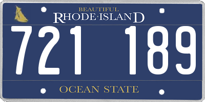 RI license plate 721189